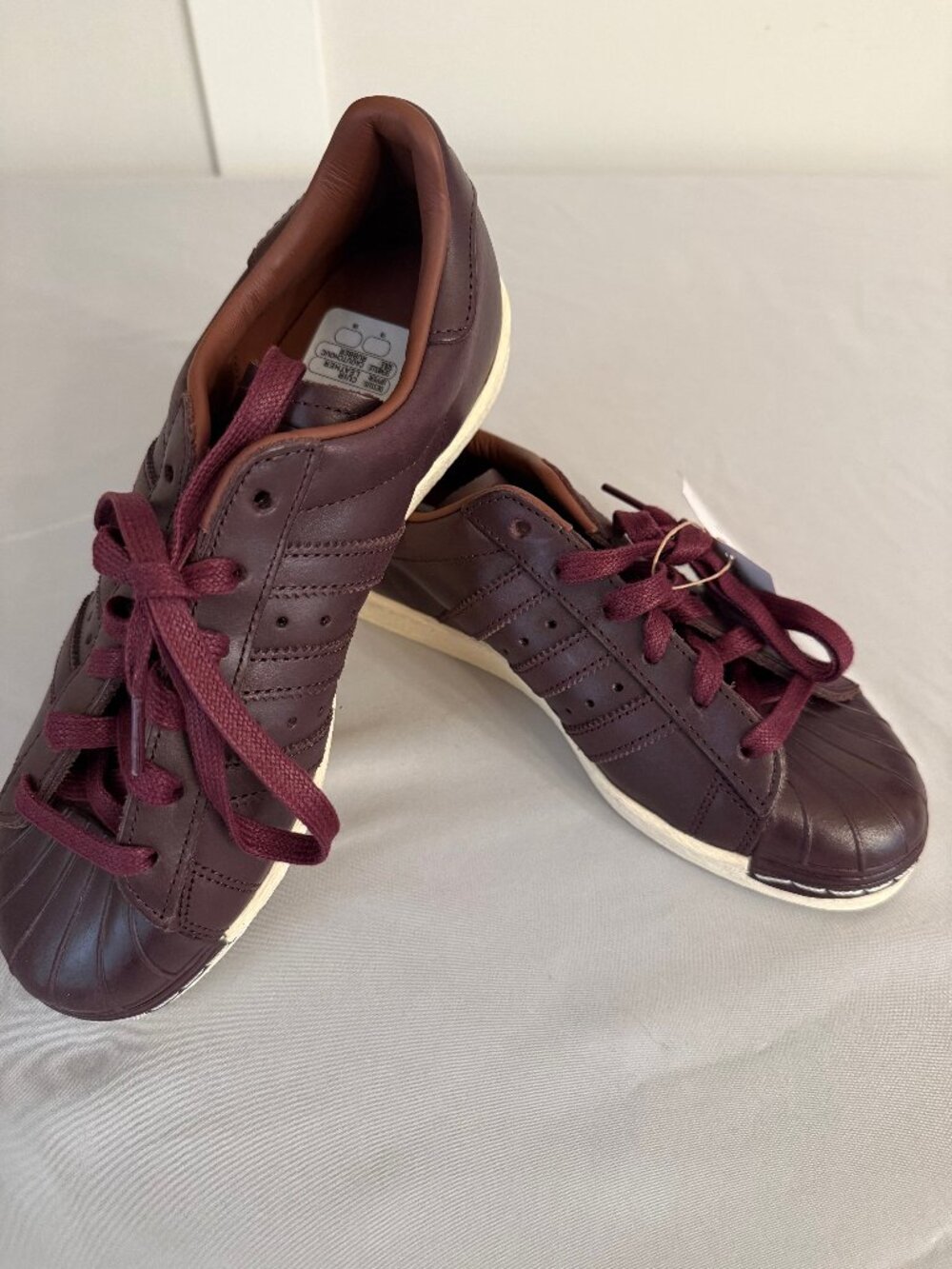 NWT Adidas Superstar 82 Work Boots Pack Shadow Red Leather Brown Shell Toe 6.5
